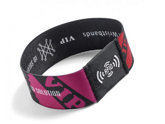 Επαναχρησιμοποιήσιμο τέντωμα ελαστικό RFID Wristbands για τα γεγονότα